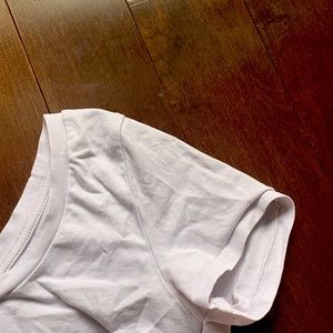 s white garage scoop neck tee!